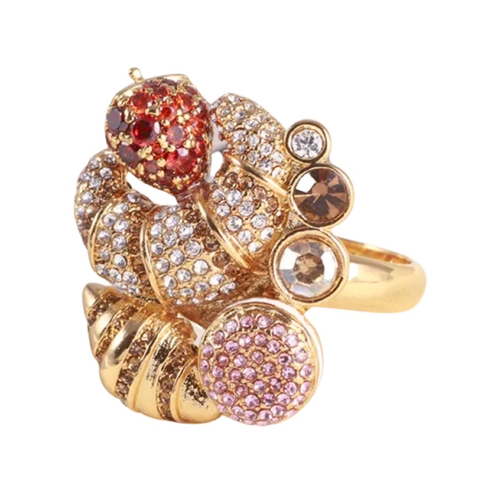 KATE SPADE • Patisserie Creative Croissant Strawberry Statement Ring - Picture 2 of 7